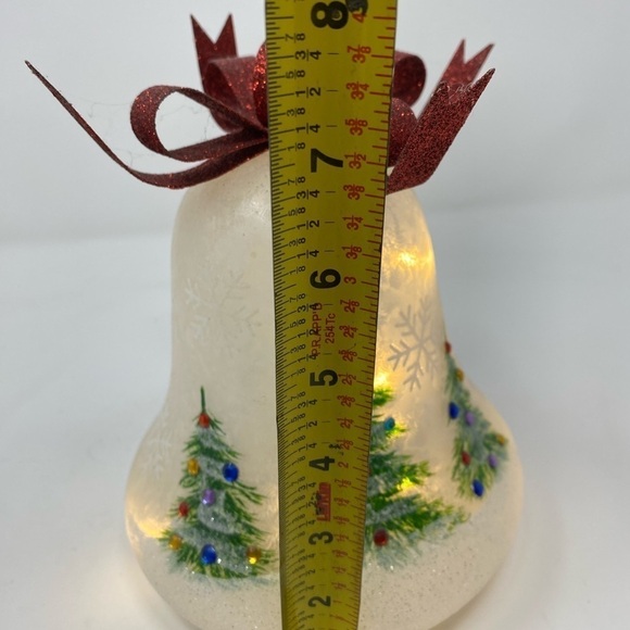 Snowy Christmas Tree Lighted Bell Decor - Picture 4 of 9